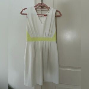 Catherines White Dress with Yellow Accent